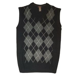 Dockers Brand Men's Sweater-Vest Black & Gray Size Large